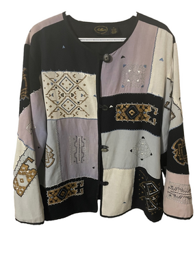 Allure Patchwork & Embroidered Jacket Size 1X